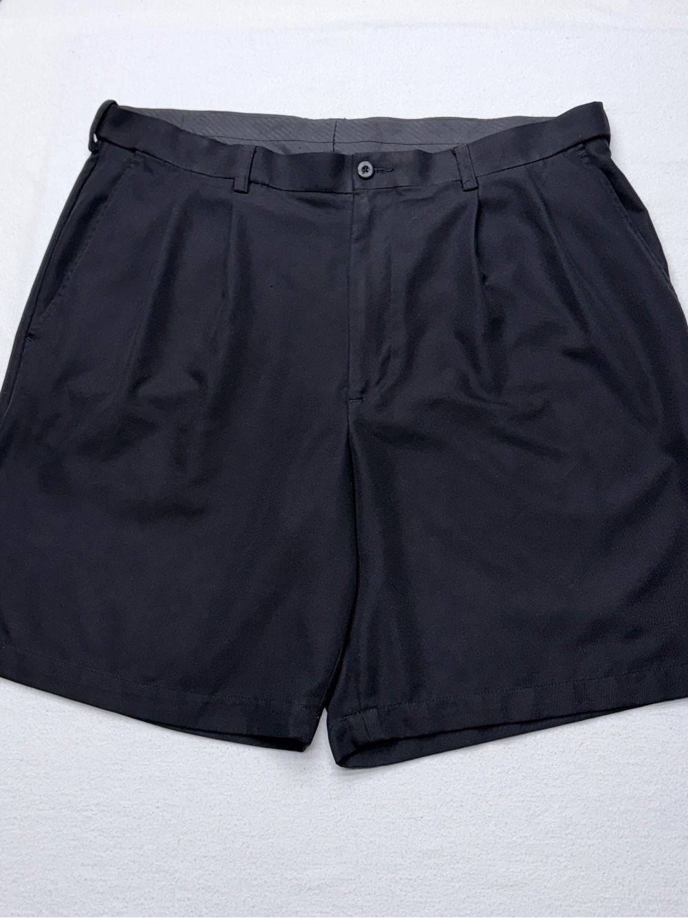 Savane Pleated Shorts Men’s 38 Black Classic Fit Dress Casual 8.5" Inseam